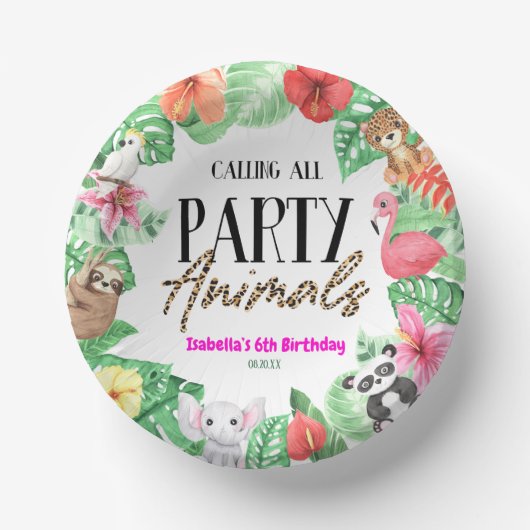 すべてのパーティー動物熱帯誕生日パーティーを呼び出す ペーパーボウル (正面)