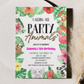 すべてのパーティー動物熱帯誕生日パーティーを呼び出す 招待状