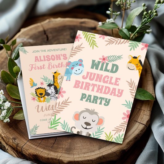 すべてのパーティー動物誕生日を呼び出す, 1歳の誕生日 招待状