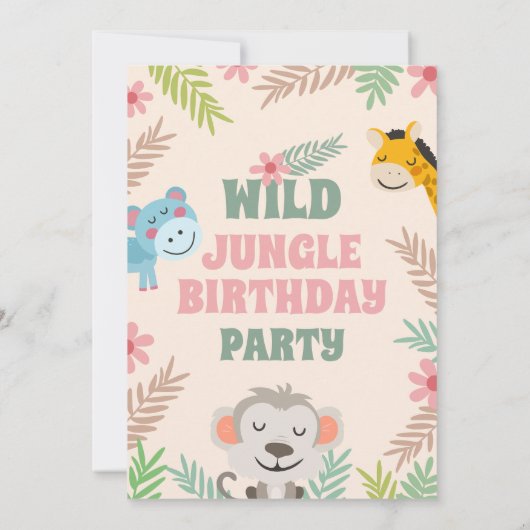 すべてのパーティー動物誕生日を呼び出す， 1歳の誕生日 招待状 (裏面)