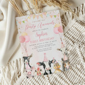 すべてのパーティー動物農場ガール誕生日 招待状