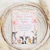 すべてのパーティー動物農場ガール誕生日 招待状