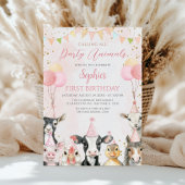 すべてのパーティー動物農場ガール誕生日 招待状