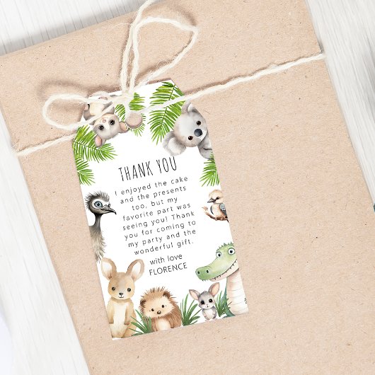 すべてのパーティー動物 | オーストラリアの誕生日パーティー ギフトタグ