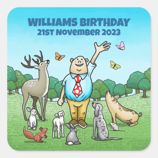 すべてのパーティー動物 スクエアシール (正面)