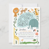 すべてのパーティー動物 | Safariモダン誕生日 招待状 (正面)