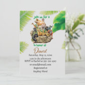 すべてのパーティー好きな動物たちよ、サファリ・ズーの誕生日パーティーに来て！ 招待状 (スタンド正面)