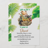 すべてのパーティー好きな動物たちよ、サファリ・ズーの誕生日パーティーに来て！ 招待状 (正面/裏面)