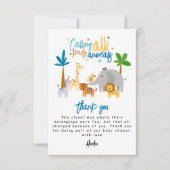 すべてのパーティー好きのための動物の誕生日パーティー サンキューカード (正面)