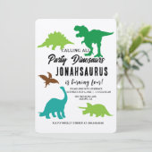 すべてのパーティー恐竜の子供の誕生日パーティーを呼ぶ 招待状 (スタンド正面)