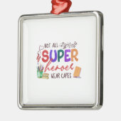 すべてのヒーローすごい衣服ケープス先生 メタルオーナメント (左)