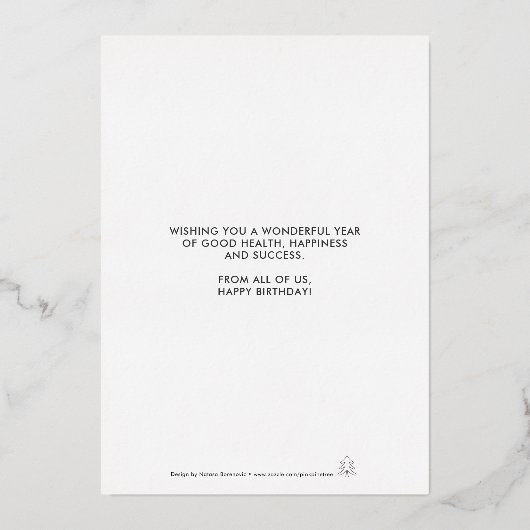 すべてのビジネス誕生日からかわいいケーキ 箔招待状 (裏面)