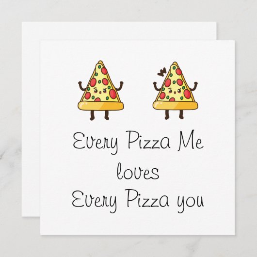 すべてのピザミー誕生日記念日バレンタインおもしろい シーズンカード (正面/裏面)