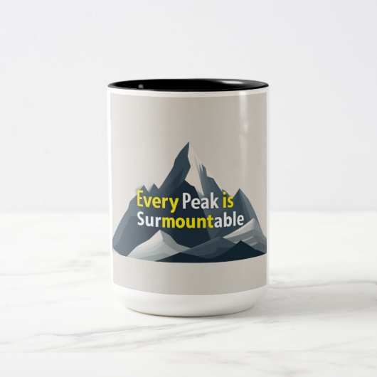 すべてのピークは克服できる ツートーンマグカップ (中央)