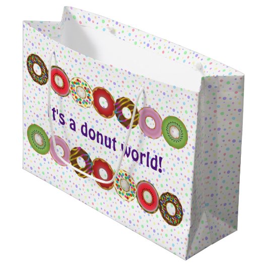 すべてのフレーバーのドーナツ抱き枕 ラージペーパーバッグ (正面アングル)