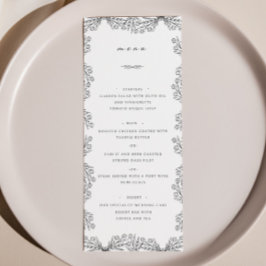 すべてのフローラブラック&ホワイト結婚のディナーメニュー メニュー