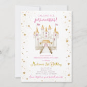 すべてのプリンセスキャッスルマジカル誕生日 招待状 (正面)