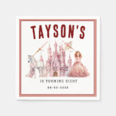 すべてのプリンセスマジカルキャッスルを呼び出す8誕生日 スタンダードカクテルナプキン (正面)