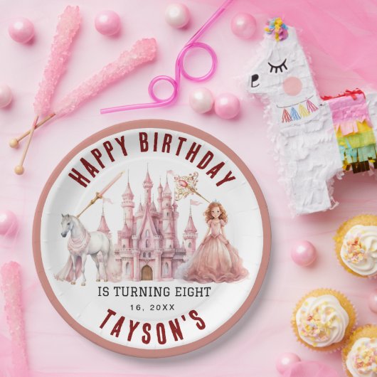 すべてのプリンセスマジカルキャッスルを呼び出す8誕生日 ペーパープレート (パーティー)