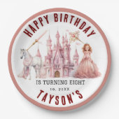 すべてのプリンセスマジカルキャッスルを呼び出す8誕生日 ペーパープレート (正面)