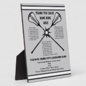 すべてのプレイヤーの名前ラクロスコーチのギフト、チームカラー フォトプラーク (側面)