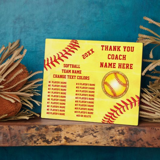 すべてのプレイヤー名カスタム付けSoftball Coach Plakes フォトプラーク (側面)