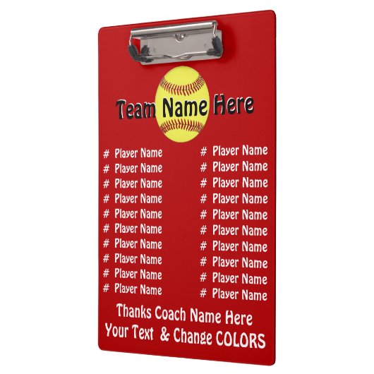 すべてのプレーヤーの名前のソフトボールのコーチのギフトのアイディア クリップボード (左)