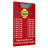 すべてのプレーヤーの名前のソフトボールのコーチのギフトのアイディア クリップボード (右)