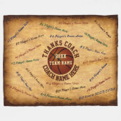 すべてのプレーヤーの名前のヴィンテージの一見のバスケットボール毛布 フリースブランケット (正面(横))