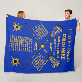 すべてのプレーヤーの名前の感謝のラクロスのコーチのギフト フリースブランケット