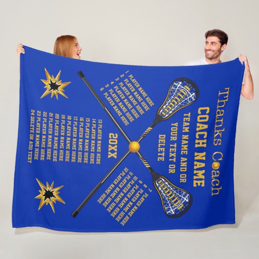 すべてのプレーヤーの名前の感謝のラクロスのコーチのギフト フリースブランケット (インサイチュ)