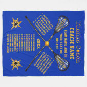 すべてのプレーヤーの名前の感謝のラクロスのコーチのギフト フリースブランケット (正面(横))