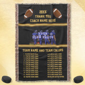 すべてのプレーヤーの名前、フットボールのコーチのギフトの写真 スローブランケット