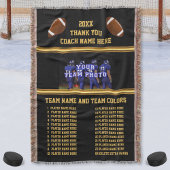 すべてのプレーヤーの名前、フットボールのコーチのギフトの写真 スローブランケット