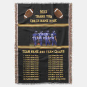 すべてのプレーヤーの名前、フットボールのコーチのギフトの写真 スローブランケット (正面縦)