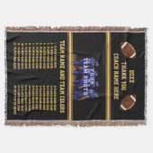 すべてのプレーヤーの名前、フットボールのコーチのギフトの写真 スローブランケット (正面)