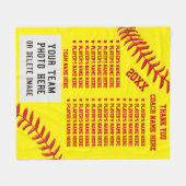 すべてのプレーヤーの名前、写真のソフトボールのコーチのギフトのアイディア フリースブランケット (正面(横))