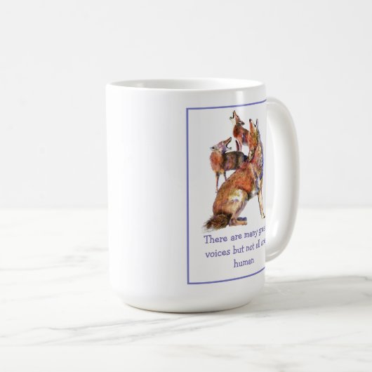 すべてのボイス人間コヨーテ感動的ス引用文 コーヒーマグカップ (正面右)