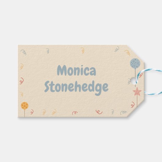 すべてのポーティ動物の誕生日パーティーを呼ぶ ギフトタグ (正面(横))