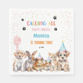 すべてのポーティ動物の誕生日パーティーを呼ぶ スタンダードランチョンナプキン (正面)