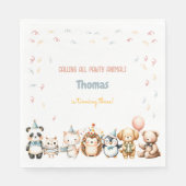 すべてのポーティ動物の誕生日パーティーを呼ぶ スタンダードランチョンナプキン (正面)