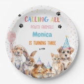 すべてのポーティ動物の誕生日パーティーを呼ぶ ペーパープレート (正面)