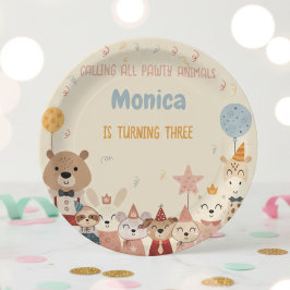 すべてのポーティ動物の誕生日パーティーを呼ぶ ペーパープレート