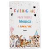 すべてのポーティ動物の誕生日パーティーを呼ぶ ミディアムペーパーバッグ (正面)