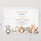 すべてのポーティ動物の誕生日パーティーを呼ぶ 招待状 (正面)