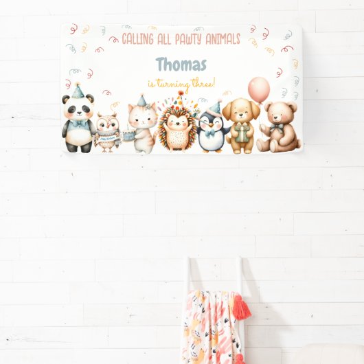すべてのポーティ動物の誕生日パーティーを呼ぶ 横断幕 (インサイチュ)