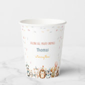 すべてのポーティ動物の誕生日パーティーを呼ぶ 紙コップ (裏面)