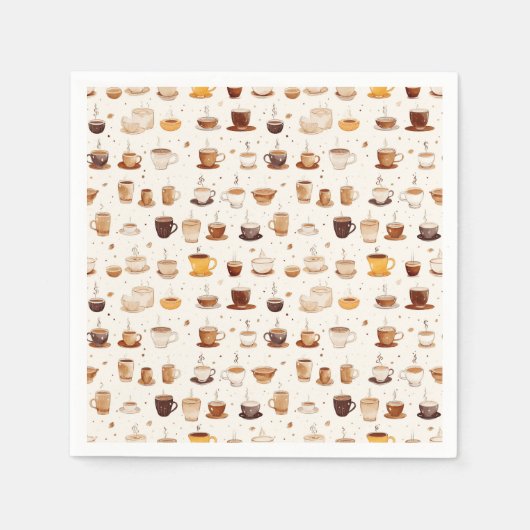 すべてのマイコーヒーパッチワークキルトパターンNo7 スタンダードカクテルナプキン (正面)