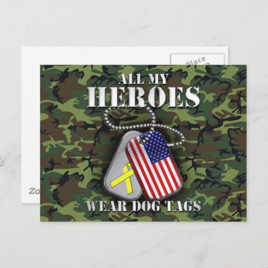 すべてのマイヒーローズ衣服ドッグタグ – 迷彩柄 ポストカード (正面/裏面)