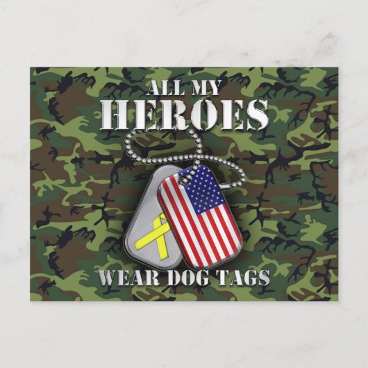 すべてのマイヒーローズ衣服ドッグタグ – 迷彩柄 ポストカード (正面)